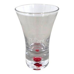 di Amore Clear with Red Ball Bottom Fluted 3 1/2"